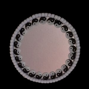 WHITE YIN YANG ROUND MIRROR